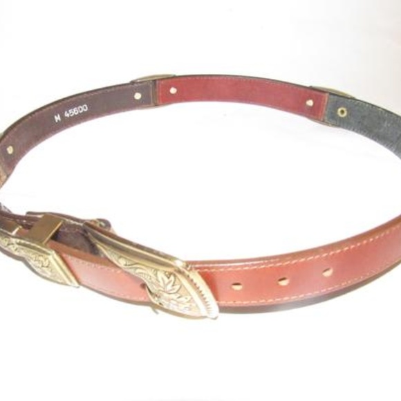 Brighton Leather in Teal Blue Burgundy Orange Tan